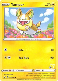 Yamper - 074/202 (#58 Pikachu Stamped) - Battle Academy 2022 (BA22) #074/202 - Promo Pokémon Trading Card