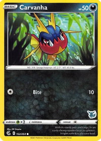Carvanha - 162/264 (Eevee Stamped) - Battle Academy 2022 (BA22) #162/264 - Promo Pokémon Trading Card