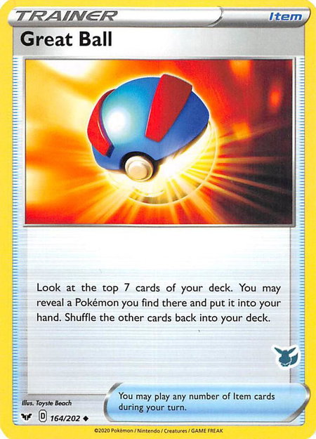 Great Ball - 164/202 (Eevee Stamped) - Battle Academy 2022 Pokémon trading card