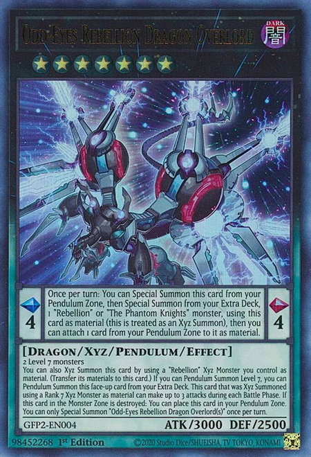 Odd-Eyes Rebellion Dragon Overlord - Ghosts From the Past: The 2nd Haunting YuGiOh trading card