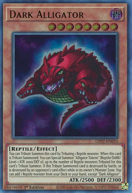 Dark Alligator trading card from Ghosts From the Past: The 2nd Haunting Dark Alligator - Ghosts From the Past: The 2nd Haunting YuGiOh trading card