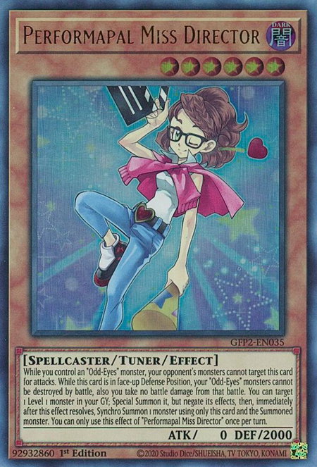Performapal Miss Director - Ghosts From the Past: The 2nd Haunting YuGiOh trading card