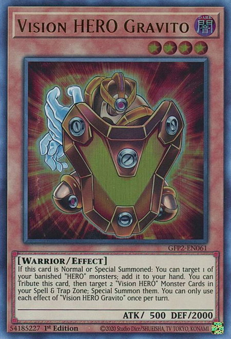 Vision HERO Gravito - Ghosts From the Past: The 2nd Haunting YuGiOh trading card