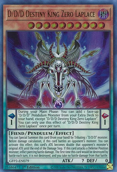 D/D/D Destiny King Zero Laplace - Ghosts From the Past: The 2nd Haunting YuGiOh trading card