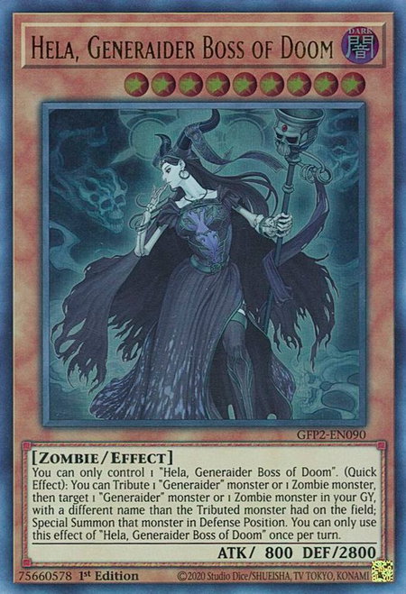 Hela, Generaider Boss of Doom - Ghosts From the Past: The 2nd Haunting YuGiOh trading card