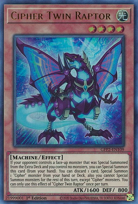 Cipher Twin Raptor - Ghosts From the Past: The 2nd Haunting YuGiOh trading card