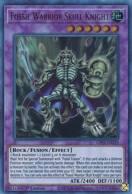 Fossil Warrior Skull Knight trading card from Ghosts From the Past: The 2nd Haunting Fossil Warrior Skull Knight - Ghosts From the Past: The 2nd Haunting YuGiOh trading card
