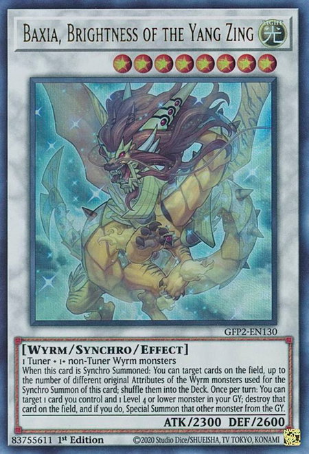Baxia, Brightness of the Yang Zing trading card from Ghosts From the Past: The 2nd Haunting Baxia, Brightness of the Yang Zing - Ghosts From the Past: The 2nd Haunting YuGiOh trading card
