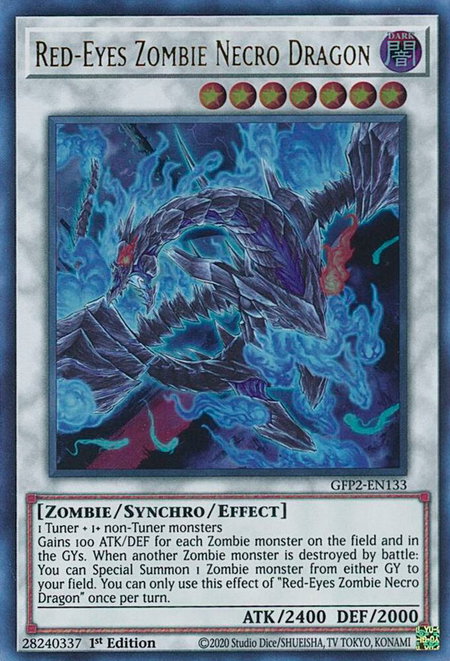 Red-Eyes Zombie Necro Dragon - Ghosts From the Past: The 2nd Haunting YuGiOh trading card
