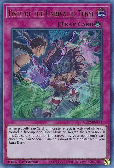 Fists of the Unrivaled Tenyi trading card from Ghosts From the Past: The 2nd Haunting Fists of the Unrivaled Tenyi - Ghosts From the Past: The 2nd Haunting YuGiOh trading card