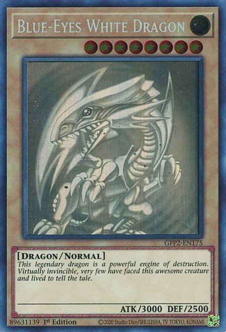 Blue-Eyes White Dragon (Ghost Rare) trading card from Ghosts From the Past: The 2nd Haunting Blue-Eyes White Dragon (Ghost Rare) - Ghosts From the Past: The 2nd Haunting YuGiOh trading card