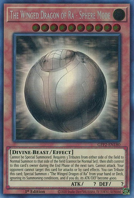 The Winged Dragon of Ra - Sphere Mode (Ghost Rare) trading card from Ghosts From the Past: The 2nd Haunting The Winged Dragon of Ra - Sphere Mode (Ghost Rare) - Ghosts From the Past: The 2nd Haunting YuGiOh trading card