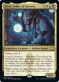 Tivit, Seller of Secrets - Commander: Streets of New Capenna (NCC) #10 - Mythic Magic: The Gathering Trading Card
