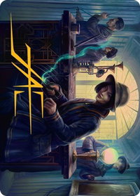 Wiretapping Art Card (Gold-Stamped Signature) - Art Series: Streets of New Capenna (ASSNC) #15 - Special Magic: The Gathering Trading Card