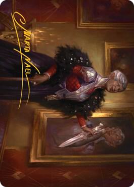 Evelyn, the Covetous Art Card (Gold-Stamped Signature) trading card from Art Series: Streets of New Capenna Evelyn, the Covetous Art Card (Gold-Stamped Signature) - Art Series: Streets of New Capenna Magic: The Gathering trading card