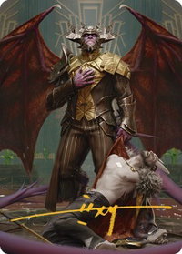 Ob Nixilis, the Adversary Art Card (31/81) (Gold-Stamped Signature) - Art Series: Streets of New Capenna (ASSNC) #31 - Special Magic: The Gathering Trading Card