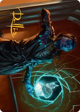 Kamiz, Obscura Oculus Art Card (Gold-Stamped Signature) trading card from Art Series: Streets of New Capenna Kamiz, Obscura Oculus Art Card (Gold-Stamped Signature) - Art Series: Streets of New Capenna Magic: The Gathering trading card