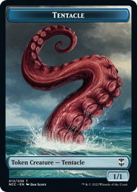 Tentacle // Champion of Wits Double-Sided Token - Commander: Streets of New Capenna (NCC) #13 // 14 - Token Magic: The Gathering Trading Card
