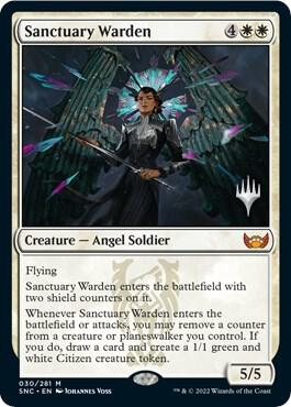 Sanctuary Warden - Promo Pack: Streets of New Capenna Magic: The Gathering trading card