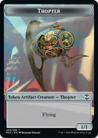 Thopter // Treasure (013) Double-Sided Token - Commander: Streets of New Capenna (NCC) #36 // 13 - Token Magic: The Gathering Trading Card