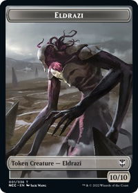 Eldrazi // Human Soldier Double-Sided Token - Commander: Streets of New Capenna (NCC) #1 // 8 - Token Magic: The Gathering Trading Card
