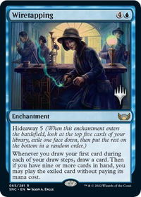 Wiretapping - Promo Pack: Streets of New Capenna (PPSNC) #65p - Rare Magic: The Gathering Trading Card
