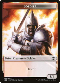 Soldier (033) // Devil Double-Sided Token - Commander: Streets of New Capenna (NCC) #33 // 17 - Token Magic: The Gathering Trading Card