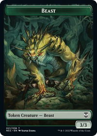 Beast // Saproling Double-Sided Token - Commander: Streets of New Capenna (NCC) #21 // 28 - Token Magic: The Gathering Trading Card