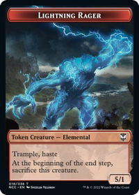 Lightning Rager // Rogue Double-Sided Token - Commander: Streets of New Capenna (NCC) #19 // 7 - Token Magic: The Gathering Trading Card