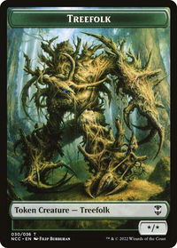 Treefolk // Spider Double-Sided Token - Commander: Streets of New Capenna (NCC) #30 // 29 - Token Magic: The Gathering Trading Card