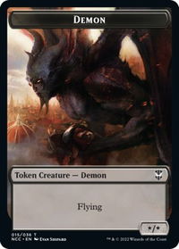 Demon // Copy Double-Sided Token - Commander: Streets of New Capenna (NCC) #15 // 1 - Token Magic: The Gathering Trading Card