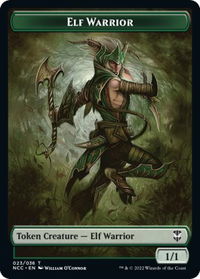 Elf Warrior // Wurm Double-Sided Token - Commander: Streets of New Capenna (NCC) #23 // 31 - Token Magic: The Gathering Trading Card