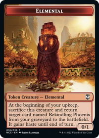 Elemental (018) // Copy Double-Sided Token - Commander: Streets of New Capenna (NCC) #18 // 1 - Token Magic: The Gathering Trading Card