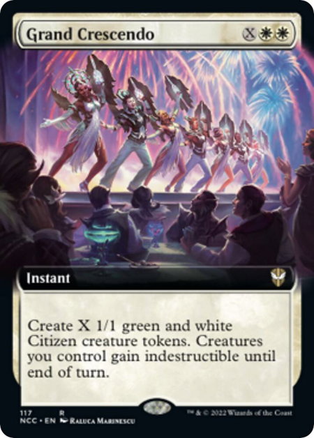 Grand Crescendo (Extended Art) - Commander: Streets of New Capenna Magic: The Gathering trading card