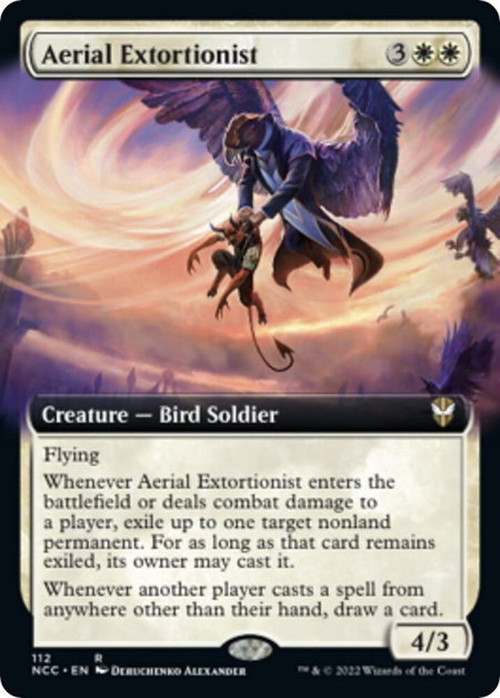 Aerial Extortionist (Extended Art) - Commander: Streets of New Capenna Magic: The Gathering trading card