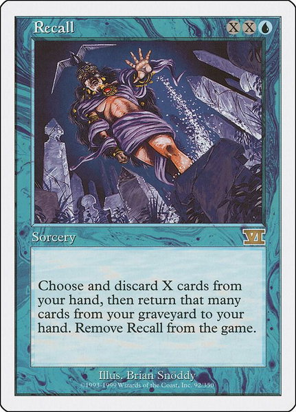 Recall trading card from Classic Sixth Edition Recall - Classic Sixth Edition Magic: The Gathering trading card