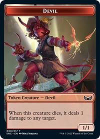 Devil // Rogue Double-Sided Token - Streets of New Capenna (SNC) #8 // 7 - Token Magic: The Gathering Trading Card
