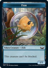 Fish // Angel Double-Sided Token - Streets of New Capenna (SNC) #4 // 2 - Token Magic: The Gathering Trading Card