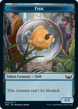 Fish // Rogue Double-Sided Token - Streets of New Capenna Magic: The Gathering trading card
