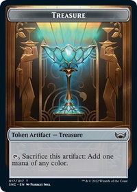 Treasure (017) // Rogue Double-Sided Token - Streets of New Capenna (SNC) #17 // 7 - Token Magic: The Gathering Trading Card