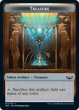 Treasure (017) // Rogue Double-Sided Token trading card from Streets of New Capenna Treasure (017) // Rogue Double-Sided Token - Streets of New Capenna Magic: The Gathering trading card