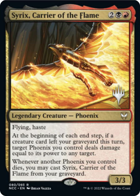 Syrix, Carrier of the Flame - Promo Pack: Streets of New Capenna Magic: The Gathering trading card