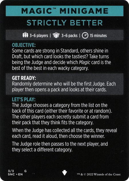 Magic Minigame: Strictly Better - Streets of New Capenna Magic: The Gathering trading card