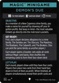 Magic Minigame: Demon's Due - Streets of New Capenna (SNC) #2 - Special Magic: The Gathering Trading Card