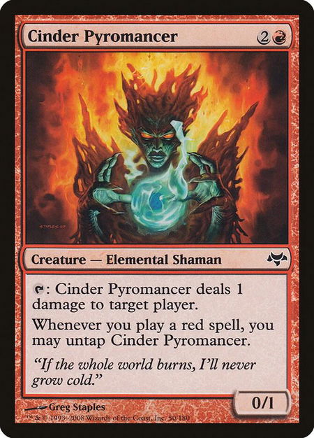Cinder Pyromancer - Eventide Magic: The Gathering trading card