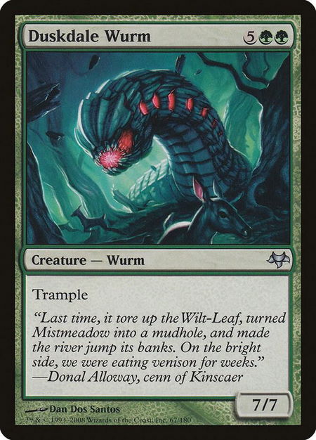 Duskdale Wurm - Eventide Magic: The Gathering trading card
