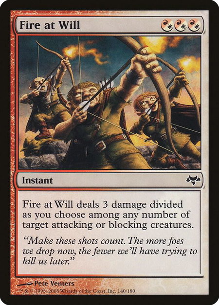Fire at Will - Eventide Magic: The Gathering trading card