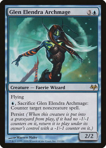 Glen Elendra Archmage - Eventide Magic: The Gathering trading card