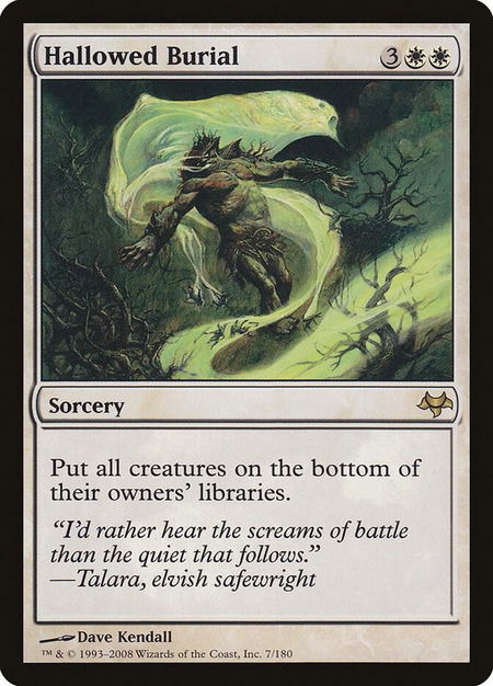 Hallowed Burial - Eventide Magic: The Gathering trading card