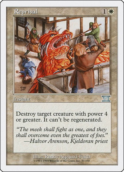 Reprisal trading card from Classic Sixth Edition Reprisal - Classic Sixth Edition Magic: The Gathering trading card